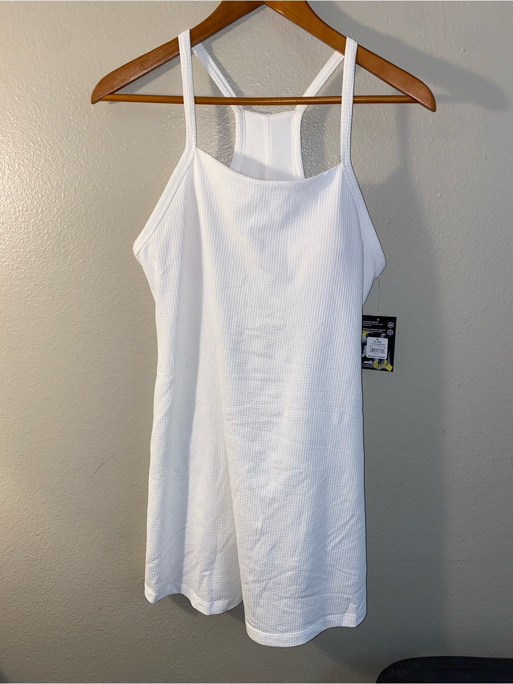 NWT AVIA White Ribbed Athletic Exercise Dress Built In Shorts Size M 8-10